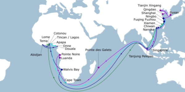 Circum-Africa-Routen und Schiffsgrößendynamik: Raumkosten und die Auswirkungen von Netzwerkstörungen